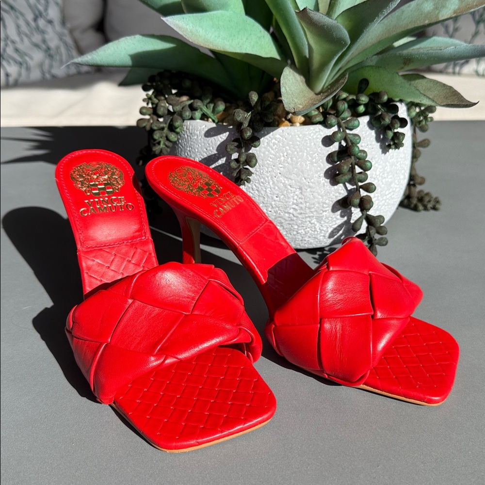 Vince Camuto Brelanie Braided Strap Sandal Size 6 1/2,  Red, NEVER W…